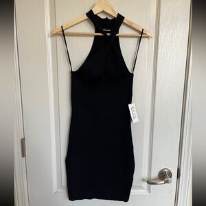 Black Body Con Halter Style Dress